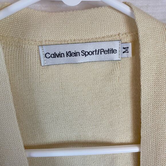 Calvin Klein Sport/Petite Yellow Cardigan Sweater Size Medium - Picture 6 of 8